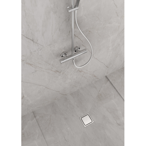 Hansgrohe RainDrain Spot Plus - 15x15cm - hoogte verstelbaar frame - brushed stainless steel SW1590445