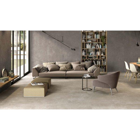 ÉCHANTILLON Ceralto Merano Raw Carrelage sol et mur 100x100cm 6mm rectifié R10 grès cérame Ivoire SW976457