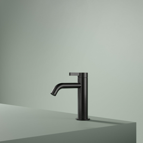Hotbath Ace Wastafelmengkraan - laag - opbouw - zonder waste - PVD - zwart geborsteld SW1117572