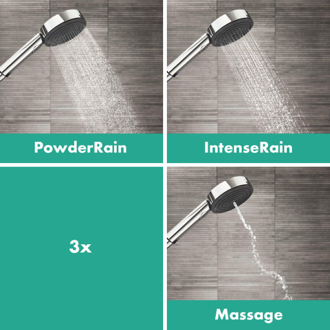 Hansgrohe Pulsify select s - select - handdouche - 3jet relaxation - ecosmart - diameter 10.5cm - hoogglans chroom SW651042