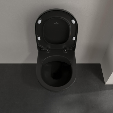 Villeroy & Boch Subway 2.0 WC suspendu 56cm - flush direct - à fond creux - CeramicPlus - Noir pur (noir) SW1162780