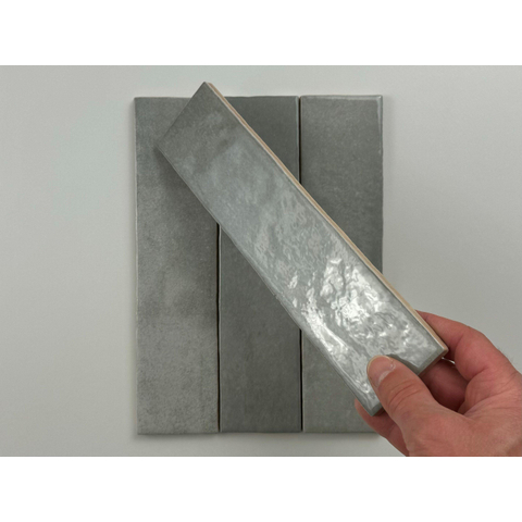 ÉCHANTILLON Terravito Mellina Carrelage mural en céramique - 6x24,6cm - 8mm - Gris SW1441122