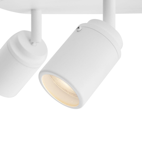 QAZQA Ducha - 3 lampes - lampes led dimmables incluses - IP65 - Rond - Blanc SW1477252