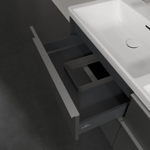 Villeroy & Boch Subway 3.0 wastafelonderkast - 127.2x57.9cm - 4 lades - Graphite (grijs) SW641559