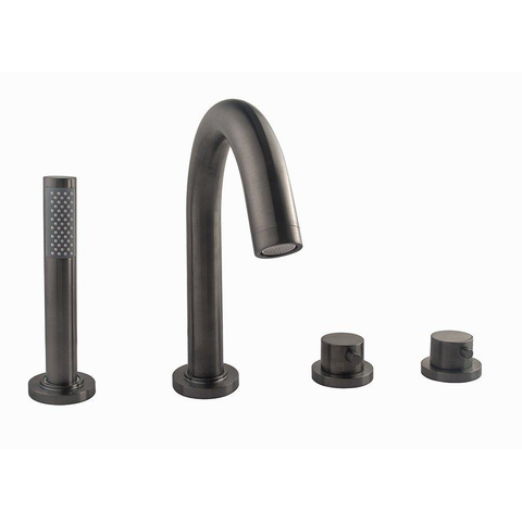 Wiesbaden Caral afbouwdeel - met handdouche - PVD - geborsteld gunmetal (antraciet) SW454660