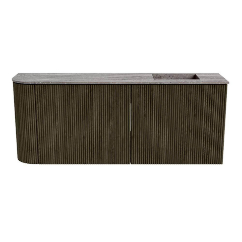 Mondiaz JOYA-DLUX 101.6cm toiletmeubel - ronding links kleur Shadow - Wastafel FAYE positie Rechts 1 kraangat kleur Oza. SW1425079