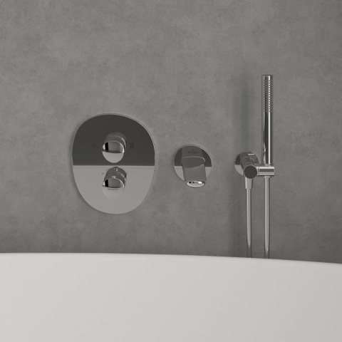 Villeroy & Boch Antao Inbouwthermostaat - met tweeweg stopkraan - hoogglans chroom SW974277