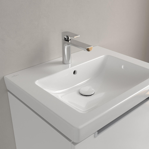 Villeroy & Boch Subway 2.0 meubelwastafel - 60x47cm - 1 kraangat - met overloop CeramicPlus - White Alpine (glans wit) 1024107
