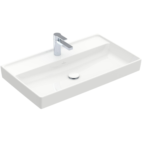 Villeroy & Boch Collaro meubelwastafel - 80x47cm - zonder overloop - 1 kraangat - White Alpine (glans wit) SW358327