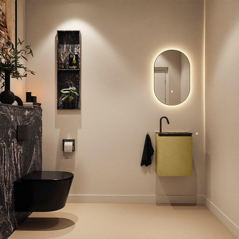 MONDIAZ TURE-DLUX meuble de toilettes 40 cm Oro. Lavabo EDEN Lava position à droite. Avec 1 trou de robinet. SW1103917