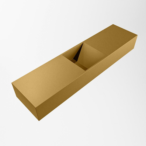 MONDIAZ TYNE lave-mains - 90x23x12cm - vasque centre - sans trou robinet - oro (doré) SW1026148