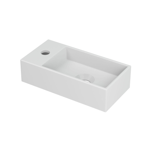 INK Versus Fontein - 36x18x9cm - wasbak rechts - 1 kraangat - porselein wit mat SW493371