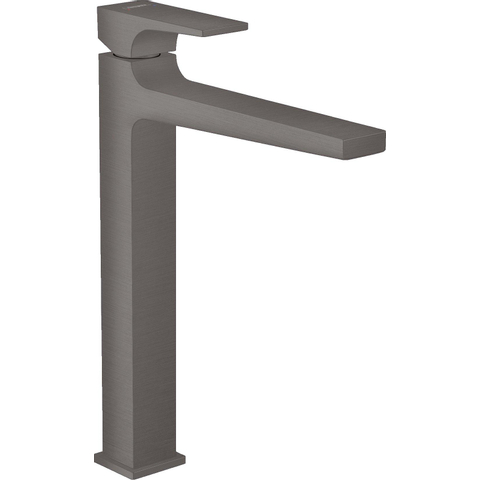 Hansgrohe Metropol 1-gats wastafelkraan - 260 met push open waste - met voorsprong vaste uitloop 20.4cm - geborsteld zwart chroom SW297569