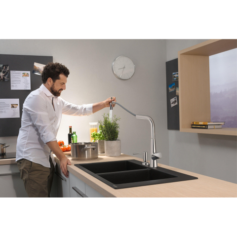 Hansgrohe keukenkranen Talis - select M51 - 1 greeps keukenkraan - 300 uittrb vdch - sbox - 2 str.srt - hoogglans chroom SW241715