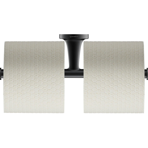 Duravit Starck T Toiletrolhouder - dubbel - zonder klep - mat zwart SW297075