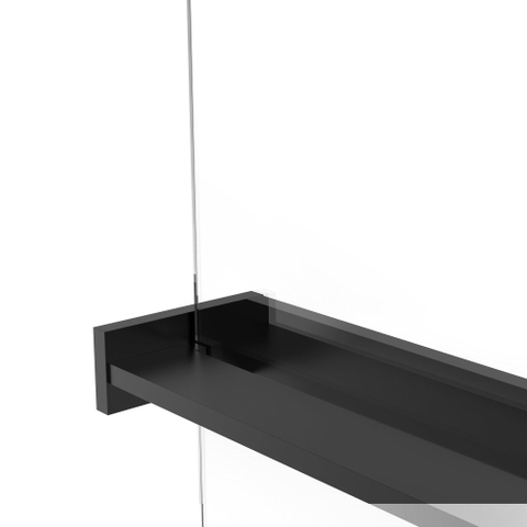 Fortifura Galeria handdoekrek voor inloopdouche - klemmen - 140cm - inkortbaar - mat zwart SW1212769