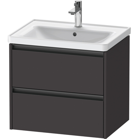 Duravit Ketho 2 meuble sous-lavabo avec 2 tiroirs 63,4x45,5x54,9cm avec poignées anthracite graphite super mat SW772346