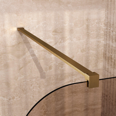BRAUER Orion Paroi de douche à l'italienne - 120x200cm - verre bronze - revêtement en verre - PVD - Or brossé SW1476028
