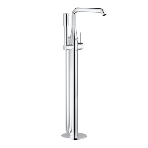 GROHE Essence New Partie apparente robinet de baignoire autoportant - inverseur - bec pivotant 27,7 cm - douchette à main - flexible de douche - chrome 0442596