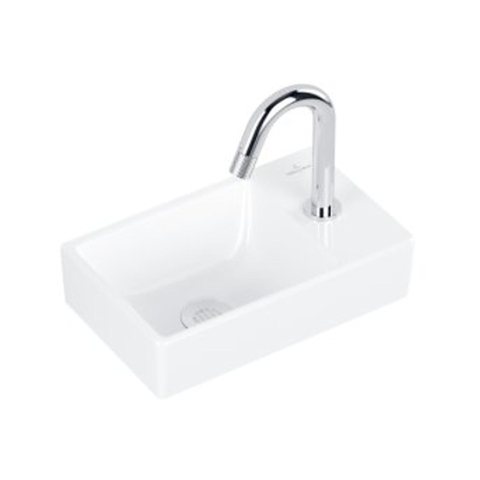 Villeroy & Boch Avento ensemble lave-mains - 36x22x11cm - trou de robinet à droite - robinet de lave-mains chromé - blanc brillant SW1186619