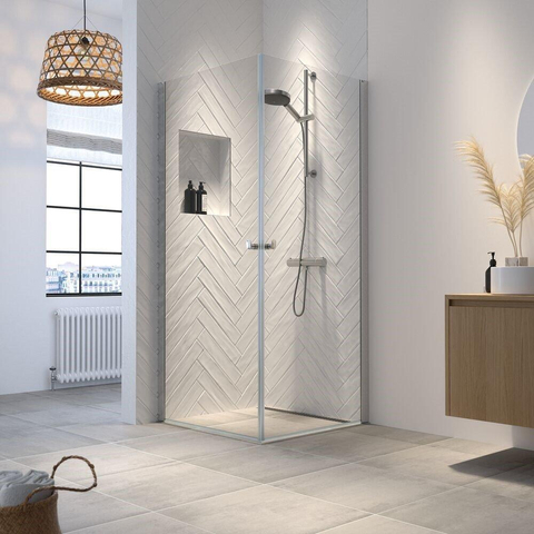 Sealskin Hooked cabine de douche 90x90cm avec entrée d’angle verre de sécurité 6mm chrome SW543192