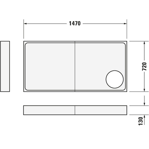 Duravit Starck Slimline Kunststof douchebak acryl rechthoekig - 150x75x6cm - zonder poten - wit 0297245