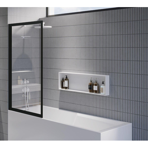 Riho Lucid GD501 pare-baignoire - 80x150cm - pivotant - 6mm - verre clair - noir mat SW412242