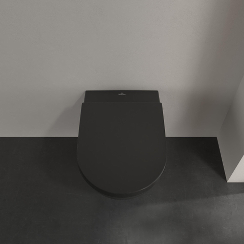 Villeroy & Boch Subway 2.0 WC suspendu 56cm - flush direct - à fond creux - CeramicPlus - Noir pur (noir) SW1162780