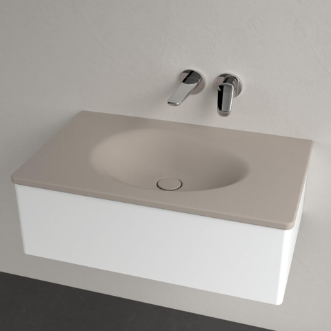 Villeroy & Boch Antao meubelwastafel - 80x50cm - zonder kraangat - zonder overloop CeramicPlus - mat almond (beige) SW925799