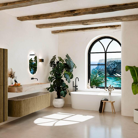 MONDIAZ THOR-DLUX 170cm meuble de salle de bains arrondi gauche + droite couleur Dusk avec 1 tiroir et 2 portes. Vasque suspendue CLOUD droite sans trou de robinet couleur Arena. SW1465819
