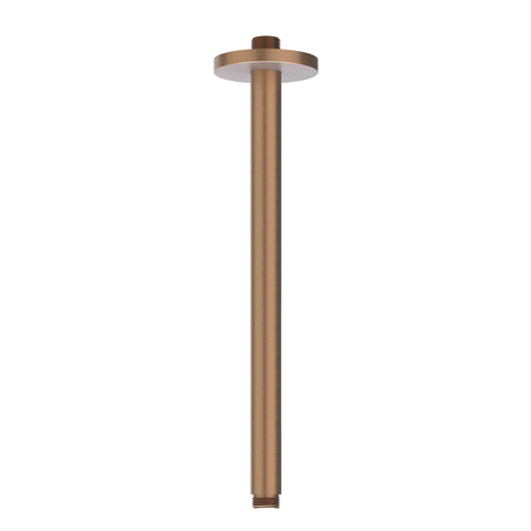 IVY Concord Ensemble de douche de pluie - encastré - inverseur-arrêt 2 voies - bras de plafond 30 cm - tête de douche principale medium ronde 20 cm - support avec sortie - flexible de douche 150 cm - douchette à main bâton - inox 316 - cuivre brossé mat P SW1031911