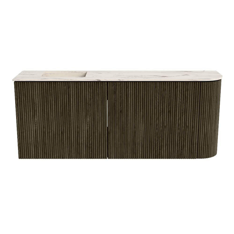 Mondiaz JOYA-DLUX 101.6cm toiletmeubel - ronding rechts kleur Shadow - Wastafel FAYE positie Links 1 kraangat kleur Nata. SW1424983