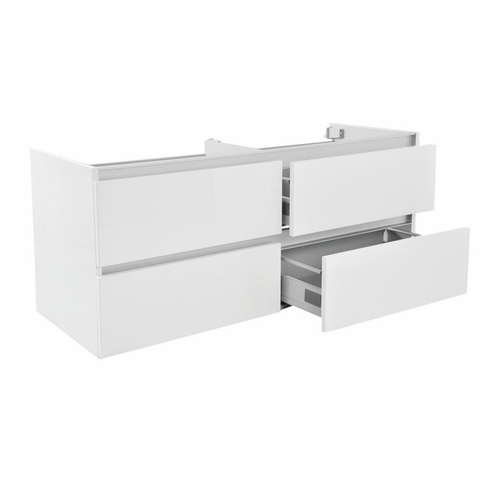 Wiesbaden Vision Onderkast - met 4 laden - 2 uitsparingen - 120x46cm - glans wit SW95810