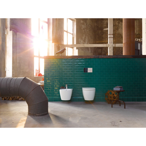 Duravit Me by starck Wandbidet - 37x57cm - met kraangat - met overloop - zonder wondergliss - glans wit 0300875