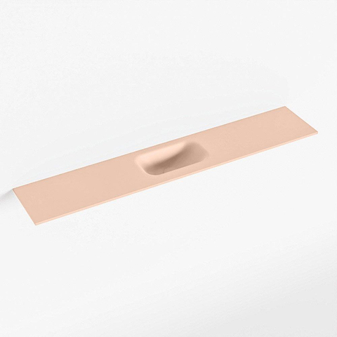 Mondiaz EDEN Lavabo mural - 120x23x0.9cm - vasque au centre - sans trous de robinet - pour meuble de WC - Solid surface - Rosee SW1025881