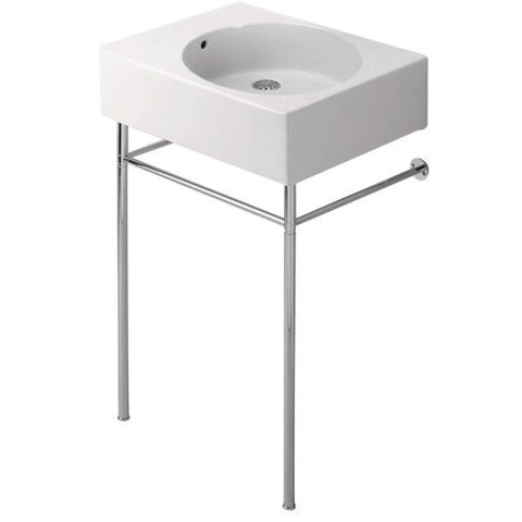 Duravit Scola Wastafel - 61.5x46cm - zonder kraangat - met overloop - glans wit 0304115