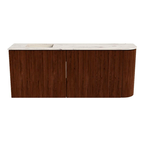 Mondiaz JOYA-DLUX 101.6cm toiletmeubel - ronding rechts kleur Ruby - Wastafel FAYE positie Links 1 kraangat kleur Nata. SW1425461