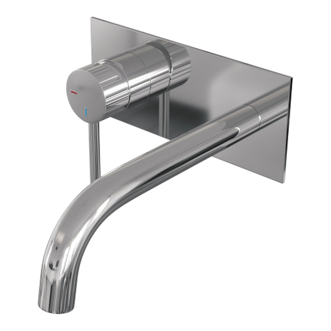BRAUER Stripe Mitigeur lavabo encastré - bec courbé et plaque de recouvrement - modèle A2 - chrome SW1434705