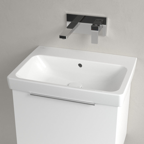Villeroy & Boch Architectura Wastafel - 44.5x60cm - geslepen onderkant - zonder kraangat CeramicPlus - White Alpine (glans wit) SW1162935