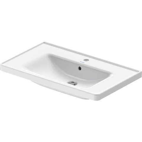 Duravit D-neo Wastafel - met kraangat - met overloop - 80x48x16.5cm - wit SW640432