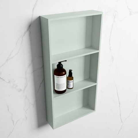 Mondiaz Easy nis 29.5x59.5x8cm voor Inbouw/opbouw 3 open vakken Solid surface Greey/Greey SW643780