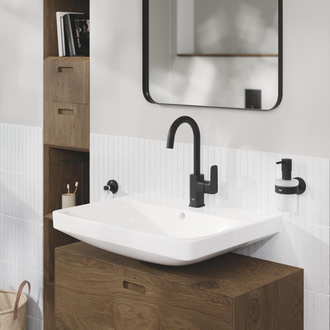 GROHE Cubeo wastafelkraan - l-size - met klikwaste - mat zwart SW1477571