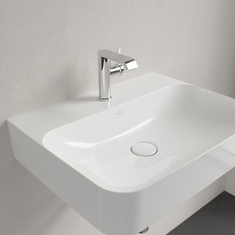 Villeroy & Boch finion wastafel - 1 kraangat - 60x47cm CeramicPlus - zonder overloop - White Alpine (glans wit) SW106468