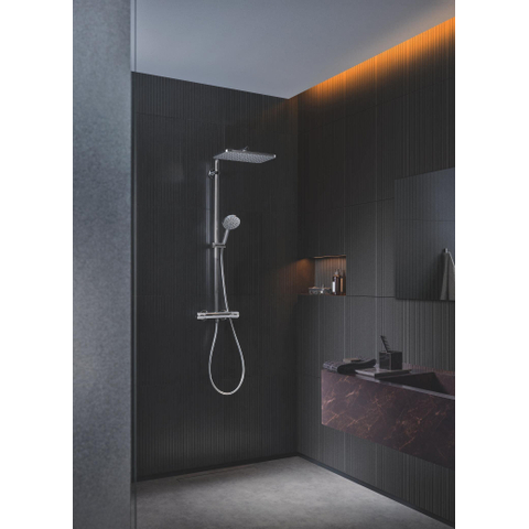 GROHE Vitalio Joy+ System 350x230 douchesysteem met thermostaatkraan - hoofddouche en handdouche - 35x23cm - chroom SW1590105