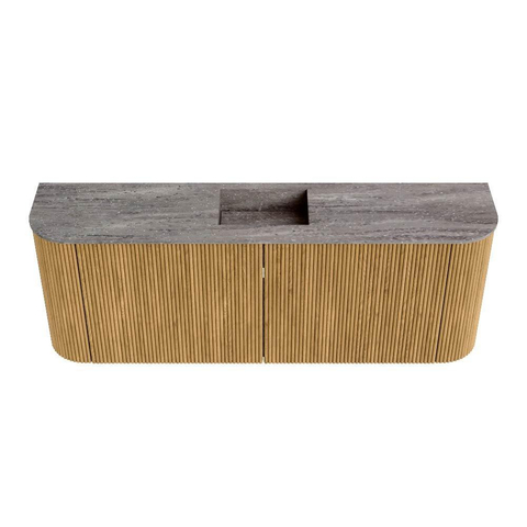 Mondiaz JOYA-DLUX 113.2cm toiletmeubel - ronding links en rechts kleur Oak - Wastafel FAYE positie Midden 1 kraangat kleur Oza. SW1424160