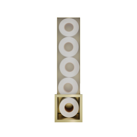Hotbath &MORE Inbouw Reserverol Houder - 16x60x14cm - voor 6 rollen - PVD - geborsteld messing (goud) SW1246097