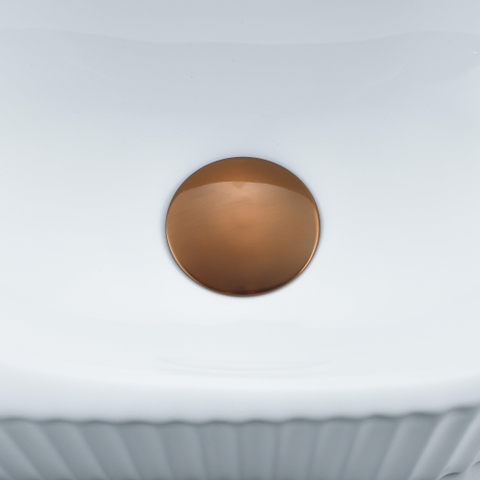 QeramiQ Fuente pack lave-mains – demi-rond – 40 x 21,5 x 12 cm – céramique blanc brillant – perçage à gauche – cannelé SW1233038