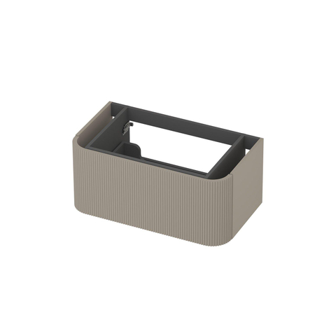 INK Concept R Meuble sous-lavabo - 80x45x35cm - 1 tiroir - poignées en applique - fraisé - coins arrondis - MDF laqué - coton crème mat SW1405400