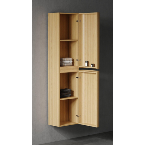 Royal Plaza Terra Armoire haute - 170x35x40cm - 2 portes - coins arrondis - sandwood (chêne clair) SW1418394