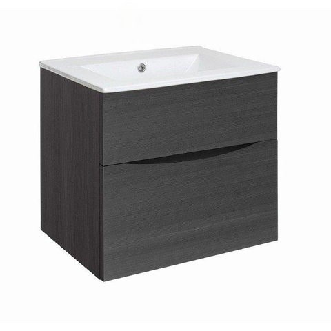 Crosswater Glide II Badmeubelset - 60x45x52cm - 2 lades - greeploos - wastafel - ice white - steelwood (hout) SW890282